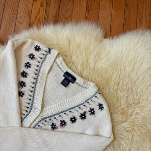 Floral Knit Embroidered Sweater Jacket